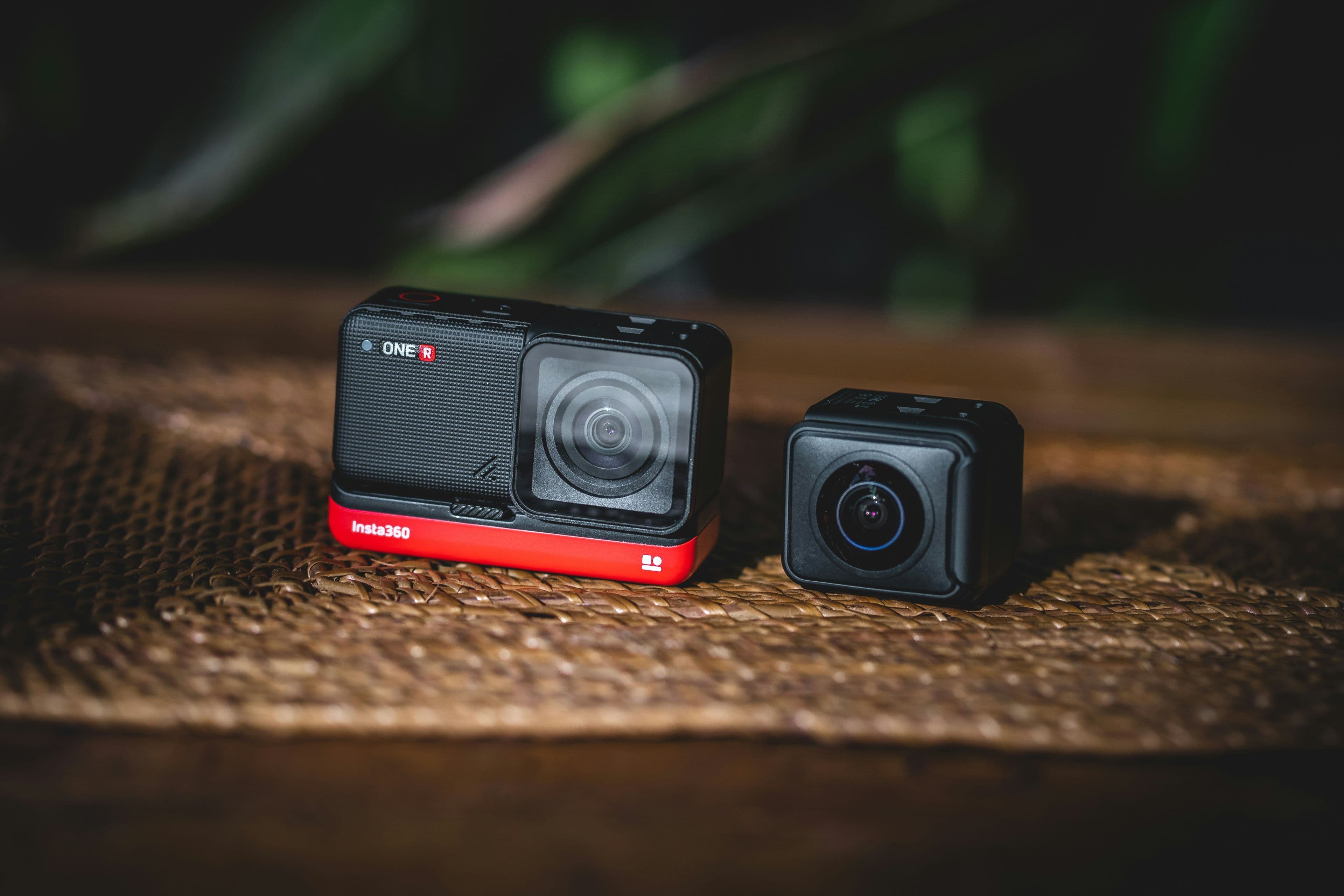 An action camera mounted on outdoor gear